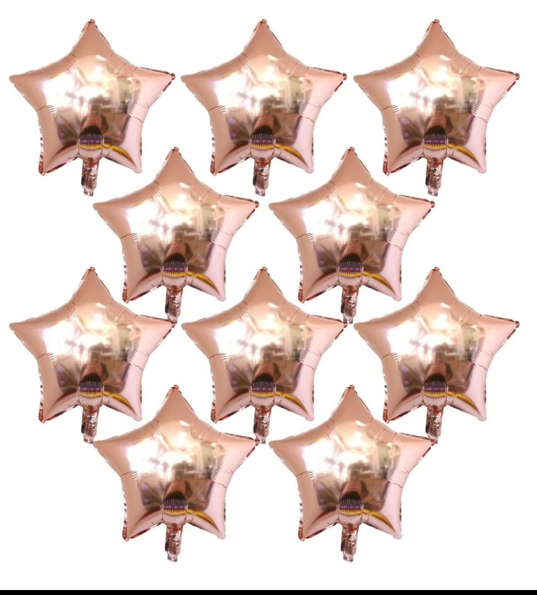 Globos Estrella Rose Gold x10